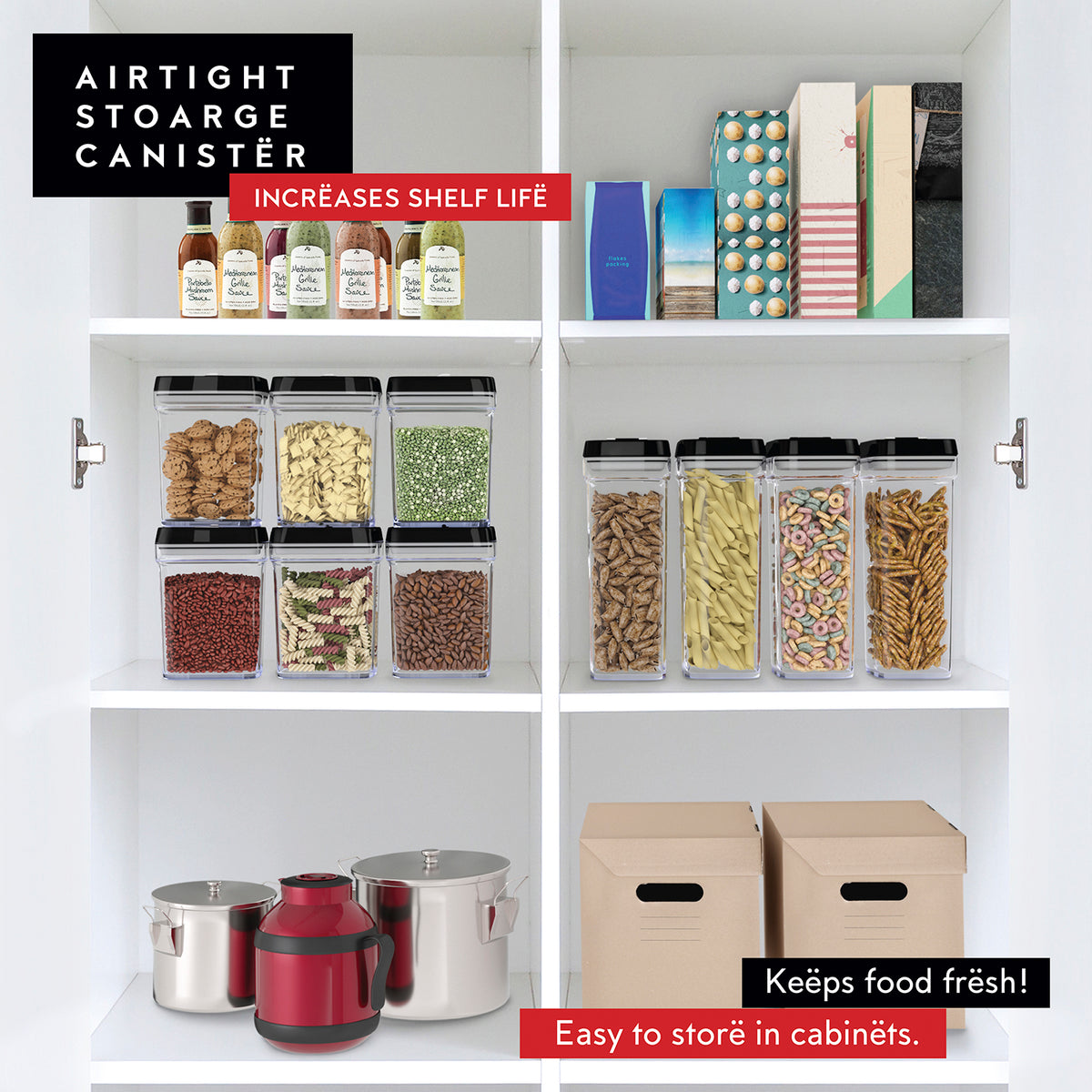 Large Airtight Food Storage Containers - Bulk Food Pantry & Kitchen St –  Dwellza