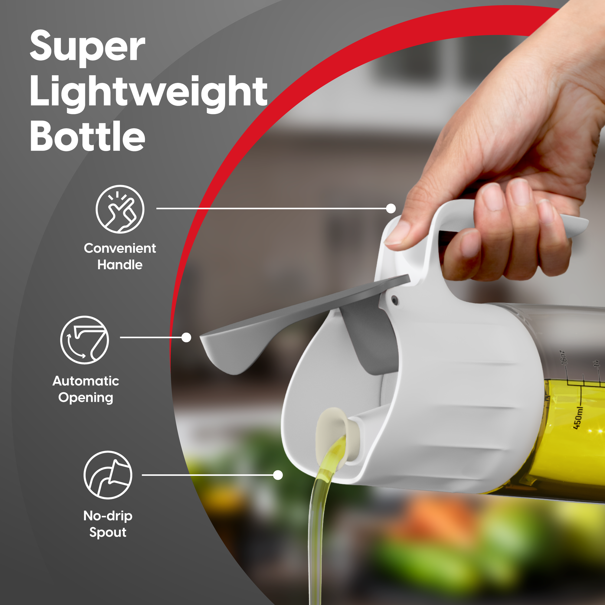 Kitchen Oil Can Large Olive Oil Dispenser Bottle Auto Flip