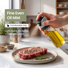 DWËLLZA KITCHEN Olive Oil Dispenser for Kitchen 2-in-1 Pour and Spray | 11.5 oz / 340 ml | Glass Olive Oil Sprayer for Cooking, Airfryer, Salad & BBQ | Set of 2 Bottles, Black