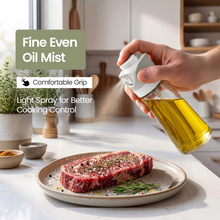 DWËLLZA KITCHEN Olive Oil Dispenser for Kitchen 2-in-1 Pour and Spray | 11.5 oz / 340 ml | Glass Olive Oil Sprayer for Cooking, Airfryer, Salad & BBQ | Set of 2 Bottles, White