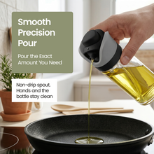 DWËLLZA KITCHEN Olive Oil Dispenser for Kitchen 2-in-1 Pour and Spray | 11.5 oz / 340 ml | Glass Olive Oil Sprayer for Cooking, Airfryer, Salad & BBQ | Set of 2 Bottles, Black