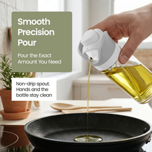 DWËLLZA KITCHEN Olive Oil Dispenser for Kitchen 2-in-1 Pour and Spray | 11.5 oz / 340 ml | Glass Olive Oil Sprayer for Cooking, Airfryer, Salad & BBQ | Set of 2 Bottles, White