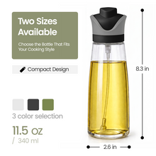 DWËLLZA KITCHEN Olive Oil Dispenser for Kitchen 2-in-1 Pour and Spray | 11.5 oz / 340 ml | Glass Olive Oil Sprayer for Cooking, Airfryer, Salad & BBQ | Set of 2 Bottles, Black