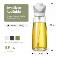 DWËLLZA KITCHEN Olive Oil Dispenser for Kitchen 2-in-1 Pour and Spray | 11.5 oz / 340 ml | Glass Olive Oil Sprayer for Cooking, Airfryer, Salad & BBQ | Set of 2 Bottles, White