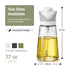 DWËLLZA KITCHEN Olive Oil Dispenser for Kitchen 2-in-1 Pour and Spray | 7.7 oz / 230 ml | Glass Olive Oil Sprayer for Cooking, Airfryer, Salad & BBQ | Set of 2 Bottles, White