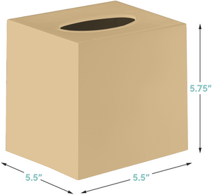 Tissue Box Cover Square - Facial Cube Tissue Box Holder Case Dispenser for Bathroom Vanity Countertop, Bedroom Dresser, Office Desk or Night Stand Table, - Beige