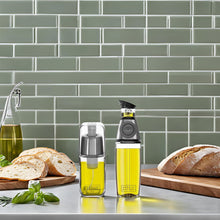 DWËLLZA KITCHEN Olive Oil Dispenser Bottle For Kitchen & Sprayer For Cooking - Glass 17 Oz. Cooking Oil/Syrup Dispenser With Measurements & 6 Oz. Spray Bottle Set