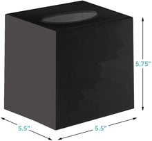 Tissue Box Cover Square - Facial Cube Tissue Box Holder Case Dispenser for Bathroom Vanity Countertop, Bedroom Dresser, Office Desk or Night Stand Table, - Black