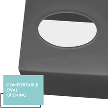 Gray Tissue Box Cover Square - Plastic Facial Tissue Box Holder Vessel Dispenser - Decorative Cube Tissue Holder for Bathroom, Vanity Countertop, Dresser, Bedroom, Office Grey Decor