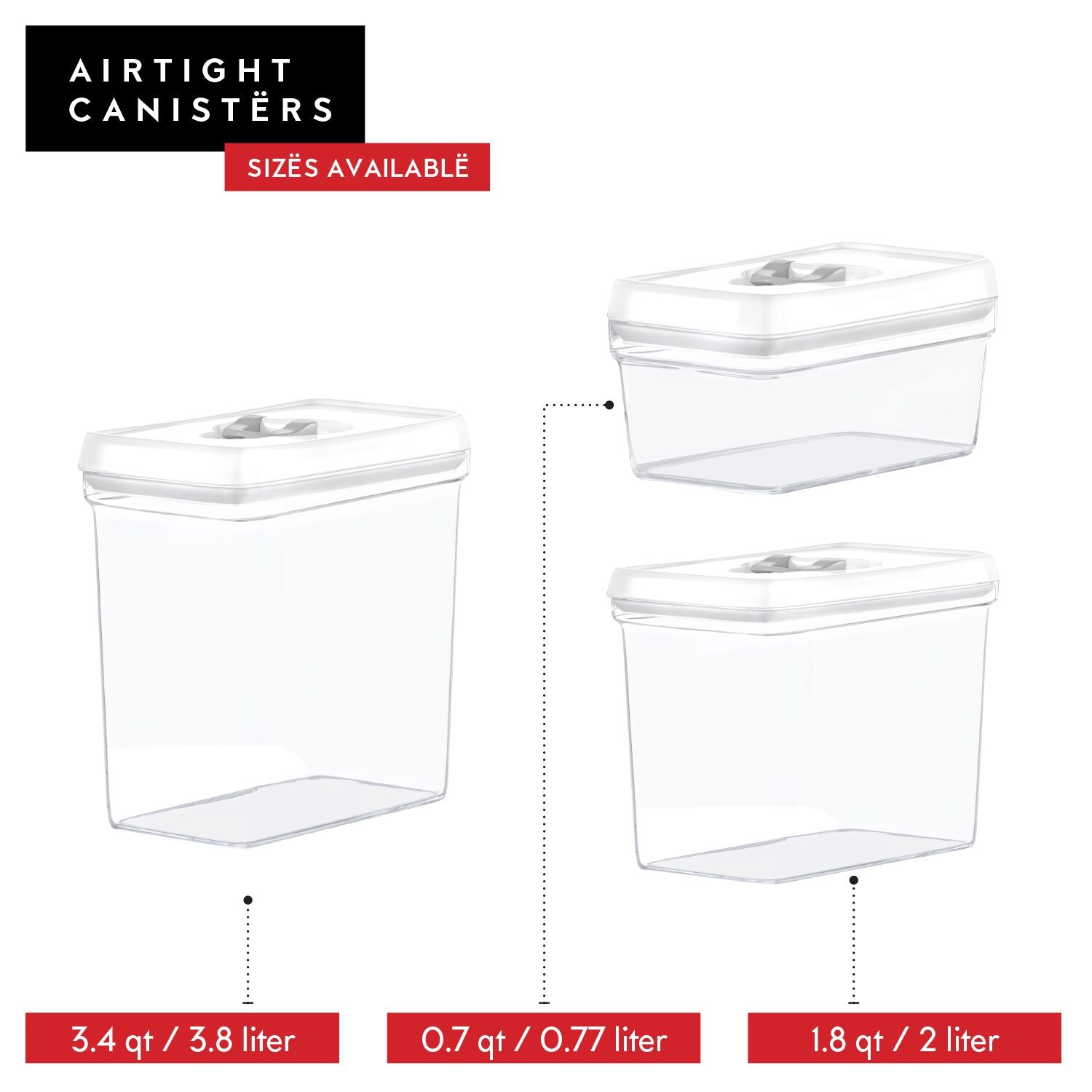 Airtight Food Storage Containers with White Lids Baking Supplies