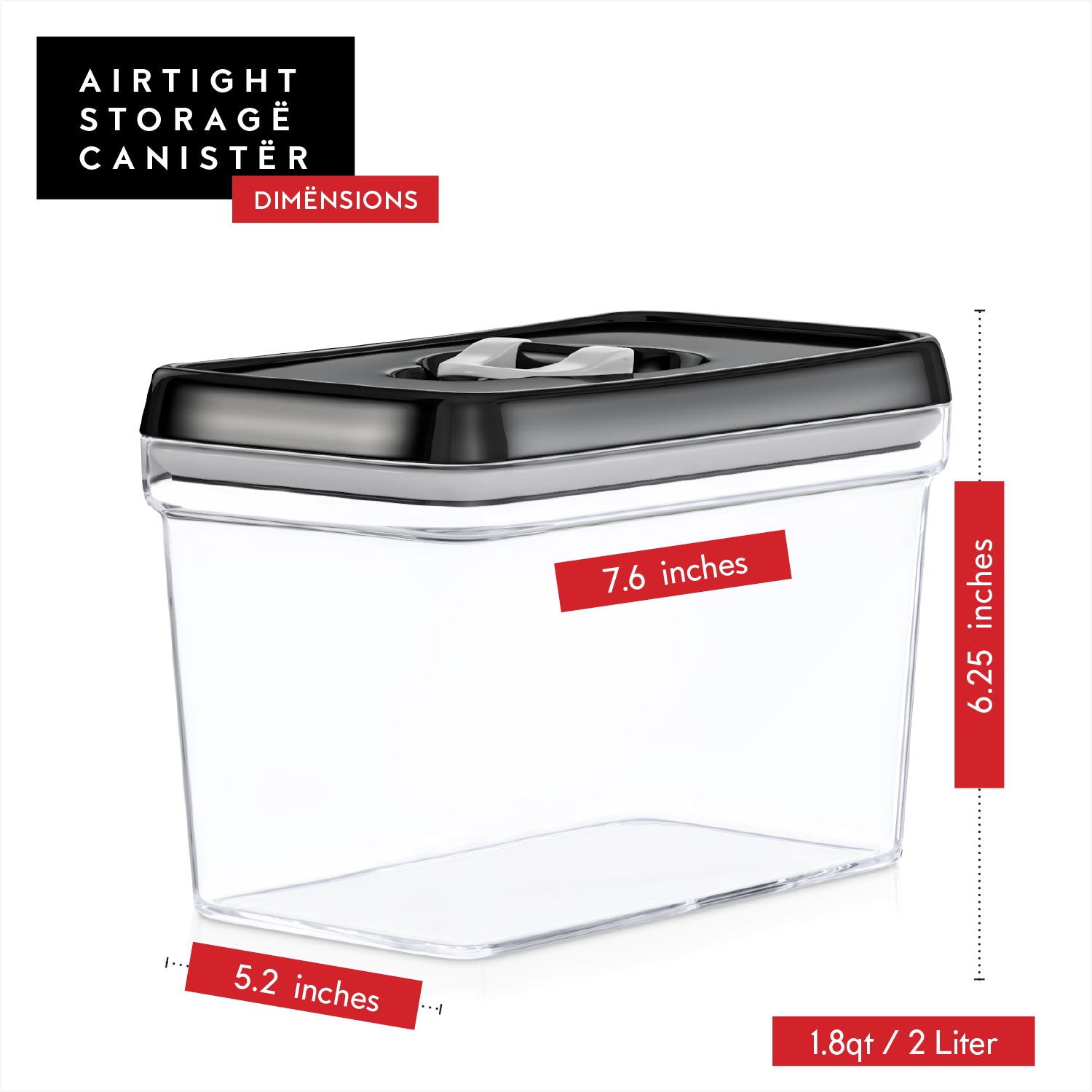Airtight Food Storage Containers with White Lids Baking Supplies – 4 Piece  Set