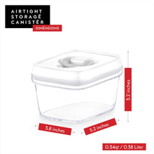 Airtight Food Storage Container - Best Seal - Pantry Container 0.34 Qt for Spices, Candy, Tea, Baking Soda and More, Clear Plastic BPA-Free, Keeps Food