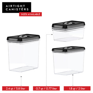Large Airtight Food Storage Containers - Bulk Food Pantry & Kitchen Storage Containers for Sugar, Flour and Baking Supplies - 4 PC Set, Clear Plastic BPA-Free, Keeps Fresh & Dry