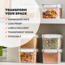 Airtight Food Storage Containers Set of 4 - Pasta Containers for Pantry Organization and Storage, BPA Free Spaghetti Container, Air Tight House Kitchen Storage Containers