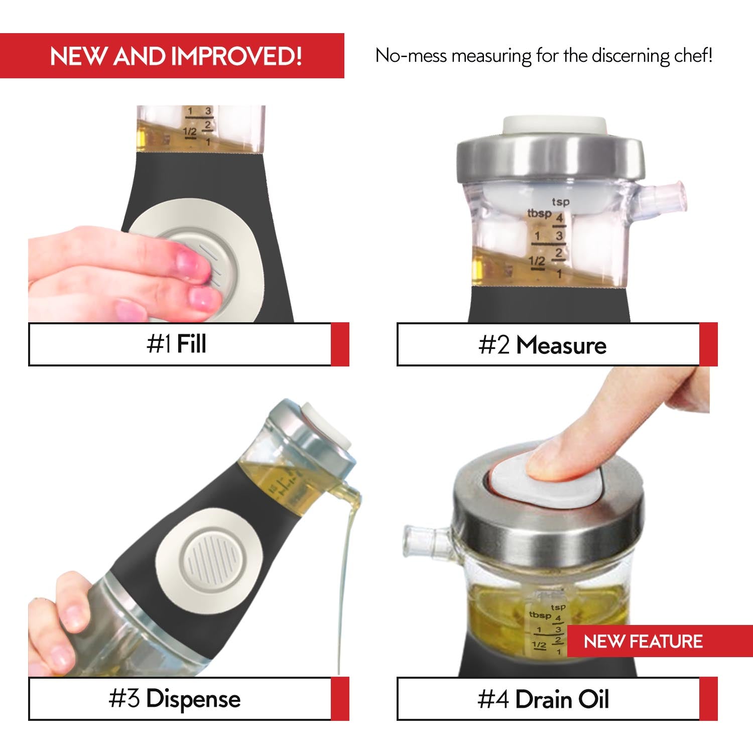 250/500ml Oil Dispenser Bottle With Measuring Oil Bottle Press