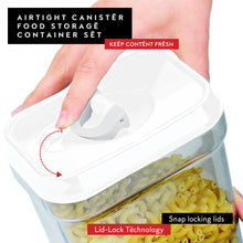 Airtight Food Storage Tall Containers for Spaghetti Noodle and Pasta - White Lid - 2 Piece Set