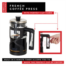 French Press Coffee Maker Includes 2 Bonus Filters - Loose Leaf Glass Tea Brewer