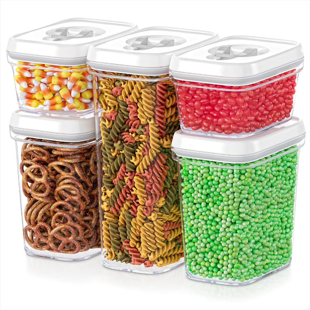 HomEquip 5-Piece Airtight Canister Set with Clip Top Lids (Clear