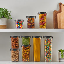 Clear Airtight Food Storage Containers for Kitchen Pantry Organization and Storage - 7 PC - Kitchen Storage Containers Food Canisters with Lids, Labels & Marker - Keeps your Food Fresh & Dry