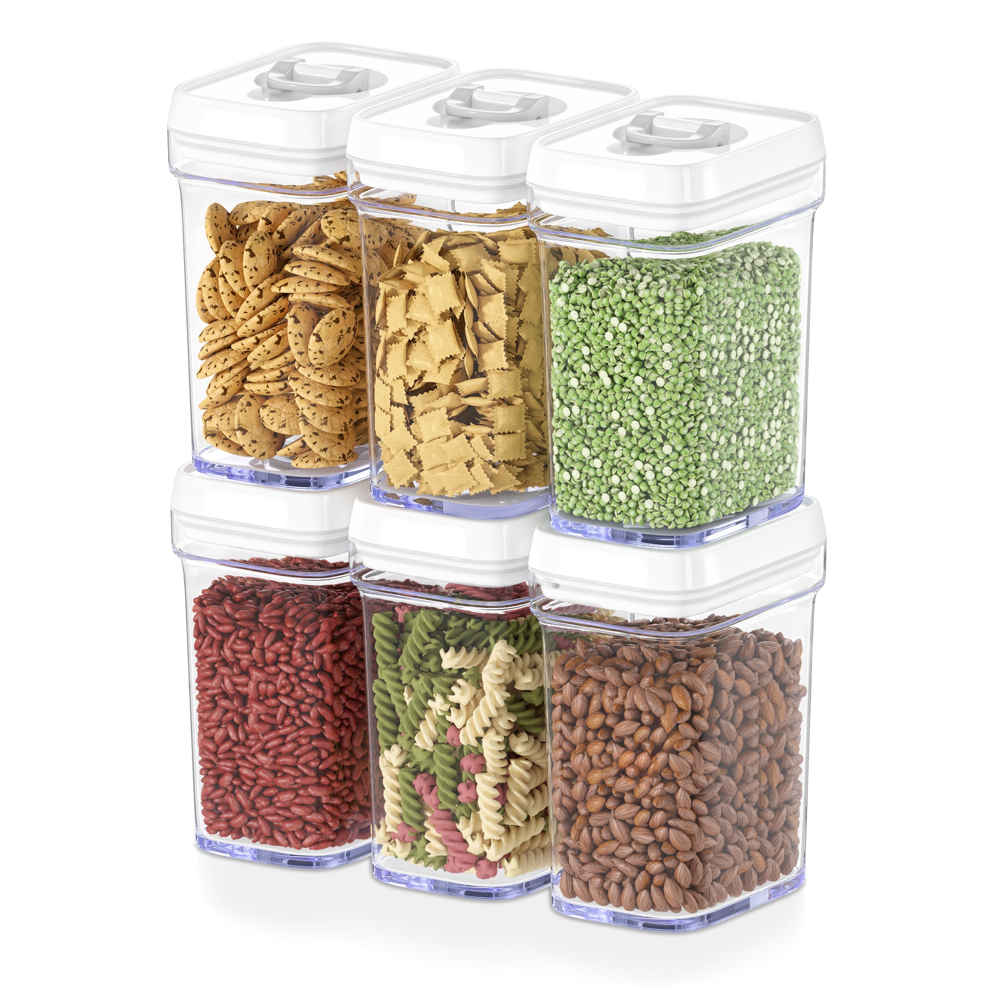 Storage Jars with Airtight Lids - Set of 6